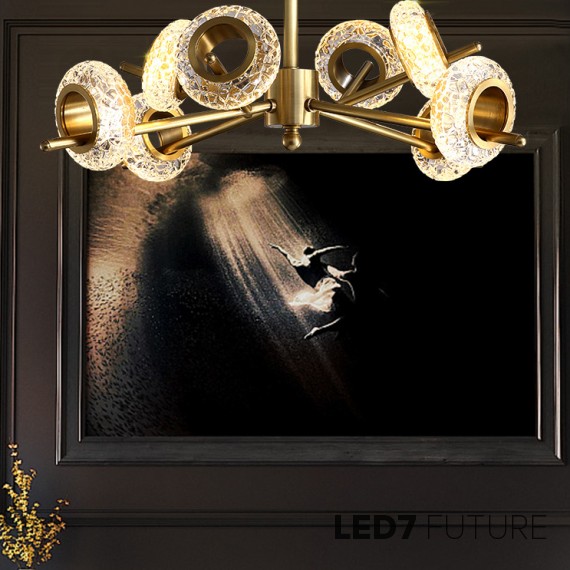 Loft Industry Modern - Gold Ring Diamond Chandelier